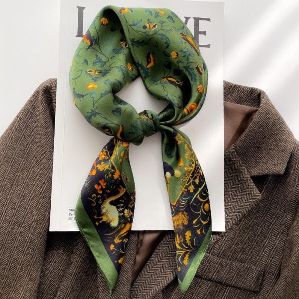 carré soie vert femme foulard trend