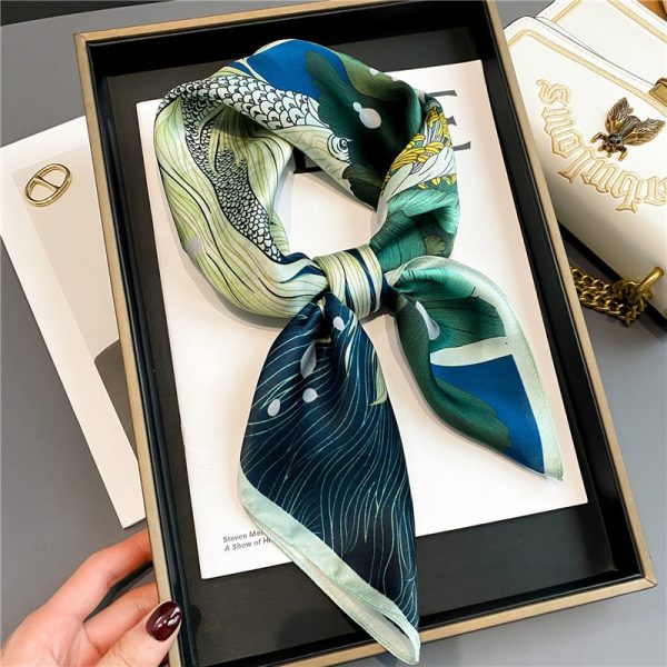 Carré de Soie Foulard Motif Marin